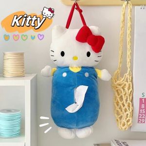 Creative Sanrio Hello Kitty Car Tissue Hanger Plush Doll Cute Creative Hanging Tissue Holder Plush Vehicle Tissue Case Paper Box