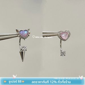 ต่างหูเงินไททาเนียมรูปม้าลายร้ายน่ารัก ต่างหูรูปหัวใจรูปหยดน้ำรูปกลองสุดเก๋สำหรับผู้หญิง