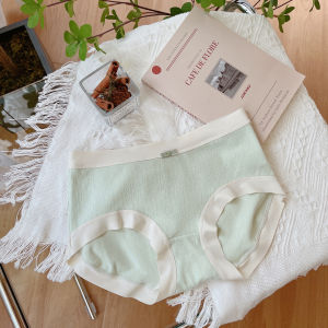 แนะนํา เด็กทารก ผ้าฝ้าย ชุดชั้นในไร้รอยต่อผู้หญิง นุ่ม อ่อนโยนต่อผิว ปักบริสุทธิ์ ผ้าฝ้าย เอวกลางต้านเชื้อแบคทีเรีย กางเกงใน