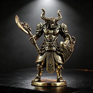 Vintage Brass Middle Finger Ghost Figurine Funny Halloween Gift Metal Mini Desktop Decor Ornament