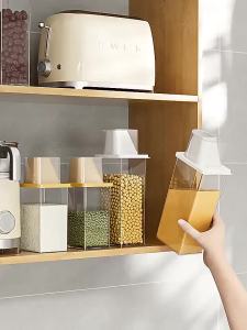 MAYANG KARYA Rectangular PET Food & Spice Container With Lid Cup