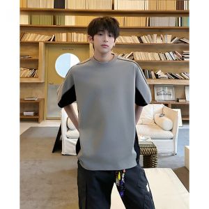 HetingHOME | Hetinghome Summer Trendy Brand Loose Mens American Genderless Short Sleeve T-shirt Couple Matching Round Neck Casual Top