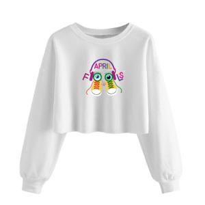 sweater crewneck crop anak perempuan usia 3-12 tahun bergaya casual dan trrendy