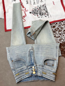 High Waist Skinny Jeans Womens Autumn Fashion Slim Leggings Waist Shaping Blue Cotton Stretch Denim Nine Points Pencil Pants