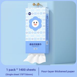 Manhua Wall-Mounted Tissue Paper 1400 Sheets Large Pack Bathroom Toilet Paper Bottom Pull Design Disposable Tissue