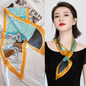 Long Small Silk Scarf Wide-brimmed Fashion Silk Scarf Thin Neck Scarf Hair Accessories Women