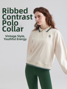 SALTUM | American Vintage Polo Collar College Style Loose Sport Sweatshirt