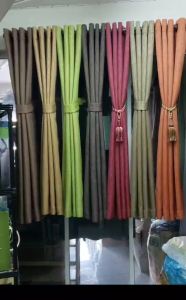 ผ้าม่าน กันแสง UV85-95% รุ่นมัสลิน สวย เนื้อผ้าคล้ายผ้าป่าน (มี8สี) (แถมสายรวบผ้าม่าน)(ราคาต่อ1ผืน)