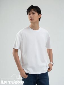 Áo thun CỔ TRÒN nam nữ kiểu trơn tay ngắn short sleeve T-shirt made of thick cotton fabric