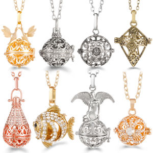 Mexico Chime Music Ball Peace Dove Necklace Zircon Perfume Diffuser Lockets Pregnancy Woman Caller Aromatherapy Pendant Jewelry