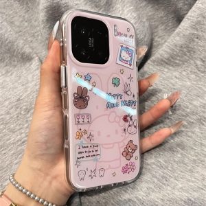 Xiaomi Phone Case Womens Pink Foundation KT Cat Design Protective Shell Silicone Material for Xiaomi 15 14 13pro New Model