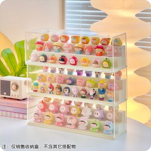 Cute Figure Storage Box Desktop Blind Box Bubble Matt Doll Display Case Organizer Plastic Material Bedroom Adult Audience