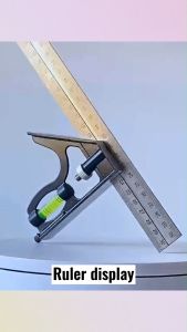 Fyseus by Mitsushi 300mm Adjustable Combination Square Angle Ruler 45/90 Degree With Bubble Level