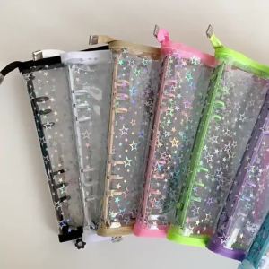 A5/A6/A7 Laser Star Zipper Binder Collect Book Refill Organizer DIY Journal Dairy Transparent Kpop Idol Photo Album Stationery