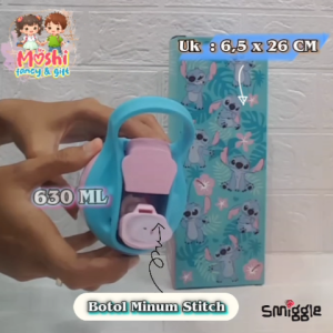 Botol Minum Motif Stitch / Tempat Botol Minum Stitch / Botol Flip Stitch Anak Tali Panjang - Tanpa Tali