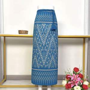 ผ้าฝ้ายหมักโคลน ทรงป้ายผูกเชือก ฟรีไซส์