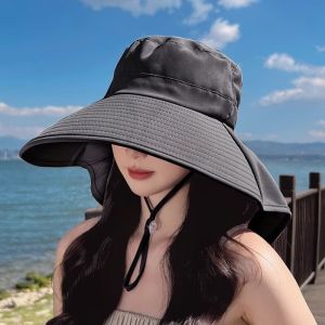 Womens Large Brim Sun Protection Hat Face Covering Outdoor UV Protection Summer Cycling Hat Hiking Hat Casual Style UPF50+