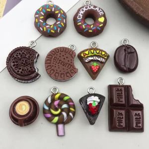 5pcs/10pcs Resin Brown Chocolate Coffee Beans Pendant Jewelry Making DIY Keychain Earrings Charms for Jewelry Bracelets Necklace