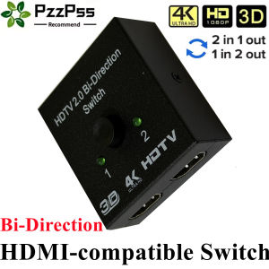 Bi Directional Switcher 2 Input 1 Output Splitter 2x1 1x2 2 Port HDMI-Compatible 2.0 Switch 4K for PS3/4 TV Box Switcher Adapter