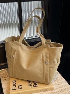 กระเป๋าผ้าใบ Tote Bag สำหรับผู้หญิง ความจุขนาดใหญ่ กระเป๋าสะพายไหล่ลำลอง กระเป๋าสำหรับเดินทาง กระเป๋าสำหรับใส่ของใช้ประจำวัน