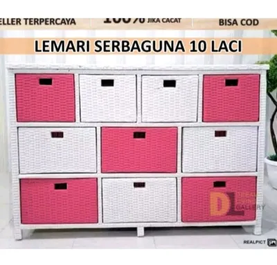 Redy Stok Lemari Bufet Laci 10 Meja Tv Rak Buku Susun