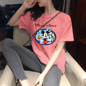 Women Short Sleeve T-shirt Cartoon Printed Casual