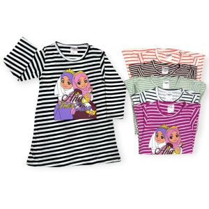 BAJU BUDAK PEREMPUAN T-shirt Labuh Lengan Panjang Muslimah Girl 1-12 Tahun  COTTON MATERIAL RANDOM COLOR