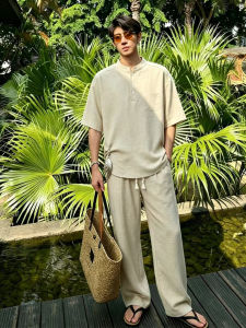 OUMULONG | Mens Linen Pants Summer Lightweight Sun Protection