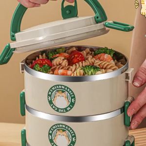 OUHUAGUAN | Stainless Steel 3-Layer Insulated Lunch Box