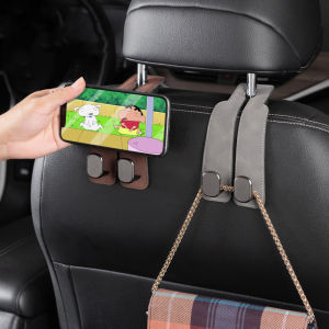 Automobile universal hook suede leather car seat hook car interior rear headrest storage can be used as a phone holder mult