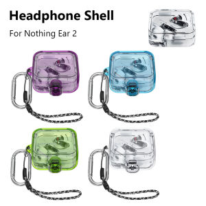 PC Protective Cover Clear Candy Color Wireless Headphones Cover On-off Snap Waterproof Fall-protection for Nothing Ear 2
