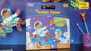 Mirror Mosaic : Space | Mess Free DIY Mosaic Craft Kit | 450+ Foil Sticker | Travel Toys | Birthday Gift