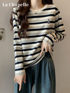 La Chapelle Womens Slim Fit Long Sleeve T-Shirt Pure Cotton Base Shirt Inner Wear Spring Summer New Arrival Korean Style