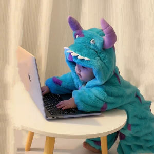 Thickened Winter Baby Romper Suit Small Monster Sleepwear Bottom Covering Crawling Suit Baby Warmth Overall Clothes for Boys And Girls