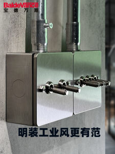 Bộ Chuyển Đổi Công Nghiệp Bằng Thép Không Gỉ 86 Phím Điều Khiển Cổ Điển Hộp Cáp Trần Một Lần Có Ổ Cắm Năm Lỗ Lắp Trần