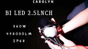 CAROLYN 2.5 Inch Bi Led Projector Lens Led Light H4 H7 9005 9006 Car Headlight Bulb High Low Beam 6000K Diode 100W Turbo Tuning