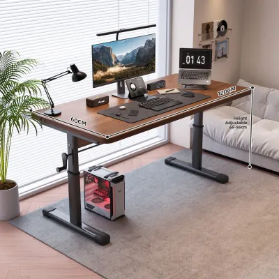 FWTDF | Ergonomic Height Adjustable Computer Desk Simple Modern Style Mobile Office Desk Student Bedroom Small Table Work Station