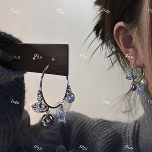 Original Design Unique Earth Planet Flashing Personality Womens Earrings 925 Silver Needle Cold Style Fashion Jewelry