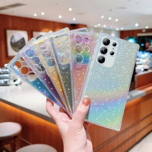 HOCE Gradient Glitter Phone Case For Samsung Galaxy S24 23 22 21 Ultra Plus S20 FE Cases Colorful Bling Soft Shockproof Cover
