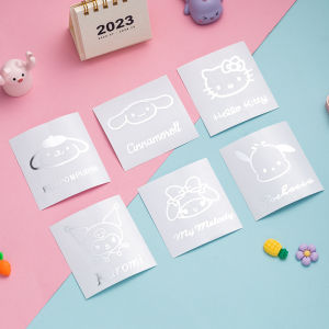 [Hàng có sẵn] Miếng dán giả kim loại Sanrio 7.5 × 6.5cm Miếng dán trong suốt chống thấm miếng dán tự dính dễ thương kuromi mylody viết tay Hình dán trang trí
