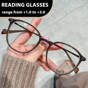 Oval Shaped Anti Blue Presbyopia Glasses Metal Eyeglass Frames Decorated with Rice Studs More Comfortable Reading Glasses