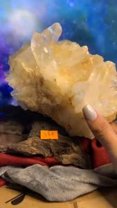 Ổ đá Thạch Anh vàng Citrine pha lê tự nhiên thiên nhiên 2kg phong thủy tài lộc nhà ở mã 384