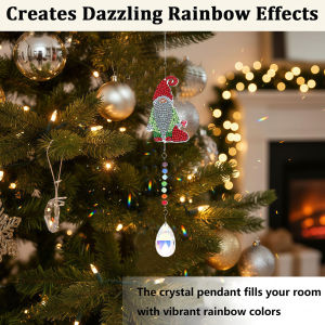 1 Piece of Diamond Painted wind chimes Christmas patterns acrylic Materials door and window Decorations Christmas gifts