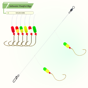 3pcs/6pcs Pompano Surf Fishing Rig Kit Ready to Fish Set with Foam FloatsSwivels Snaps Circle Hook Saltwater Offshore Beach