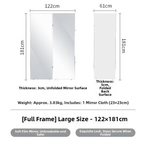 SHUANGSHAN | Folding Glassless Full-length Mirror For Home Try-on Yoga
