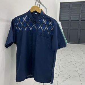 Cuci Gudang..!!! baju Koko bordir dewasa lengan pendek kemeja Koko bordir bisa buat seragam dan oleh-oleh haji
