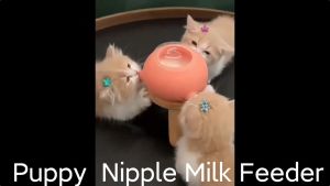 Goly Puppy Milk Feeder Station Kitten Feeders for Multiple Puppies 4 Silicone Nipples Simulation of Newborn Pet