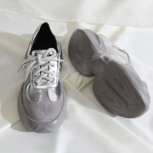 LotusFud Spring 2025 Womens Comfortable Deep Mouth Slip-On Casual Shoes Fashion Patchwork Platform Rubber Outsole Leather