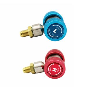R134a Quick Coupler Adapters 90 Deg High LOW A/c Air Conditioning Manifold Freon