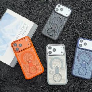 Luxury 360° Rotate Ring Stand Magnetic For Magsafe Heat Dissipation Case For iPhone 17 16 15 14 13 12 11 Pro Max Air Plus Cover